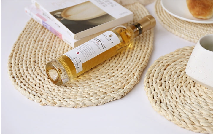 Handwoven Straw Table Trivet — Farmhouse Style