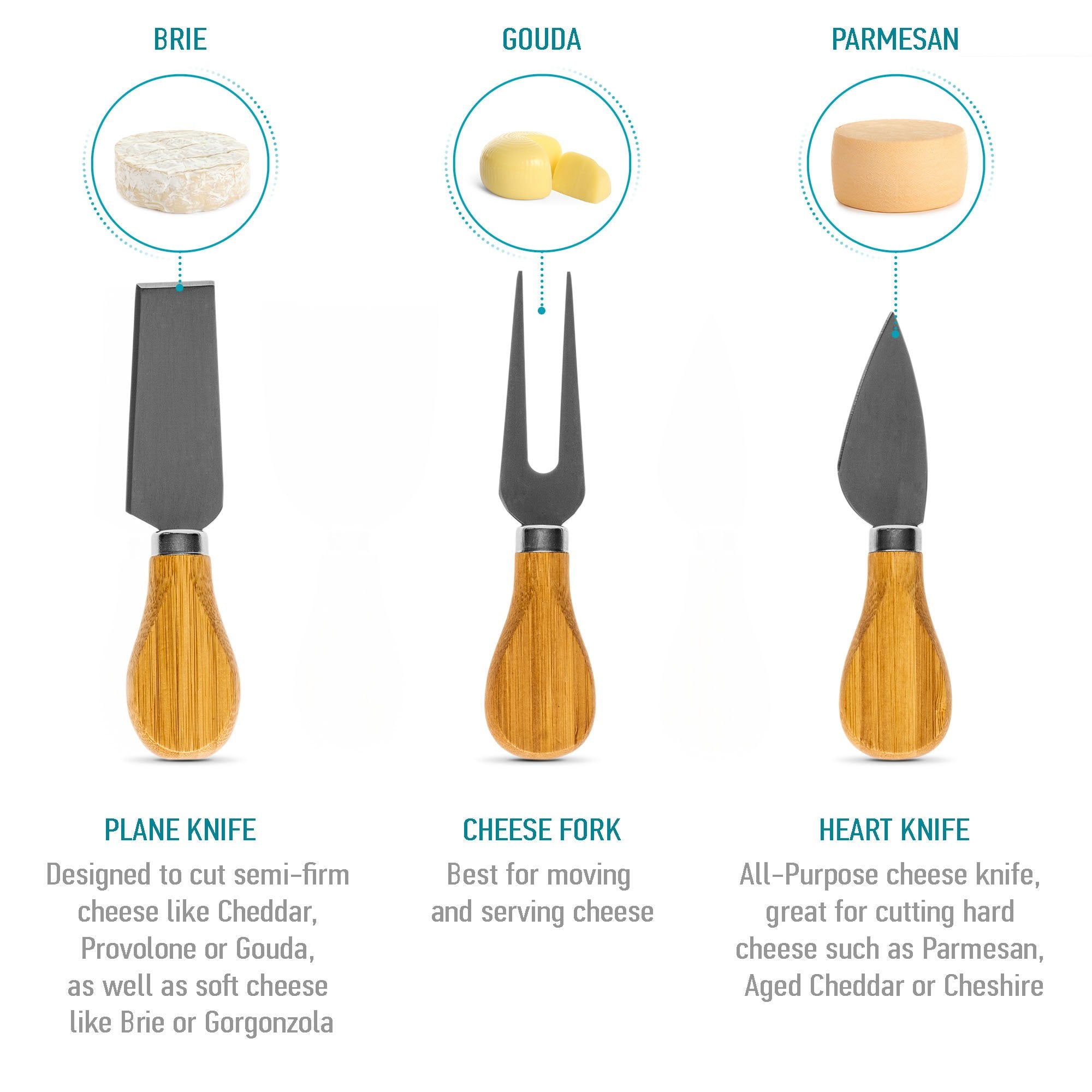 Bamboo Cheese Board & Knife Set — 12x8 Inch with Magnetic Storage
