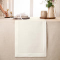Ivory Linen Table Runner with Hemstitch — 14x90 Inch