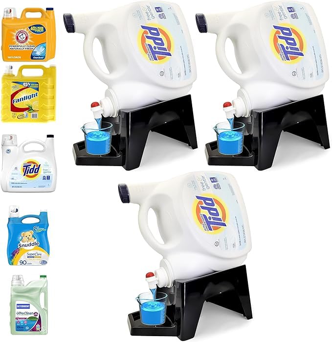 Laundry Detergent Holder Stand with Tray — Set of 3
