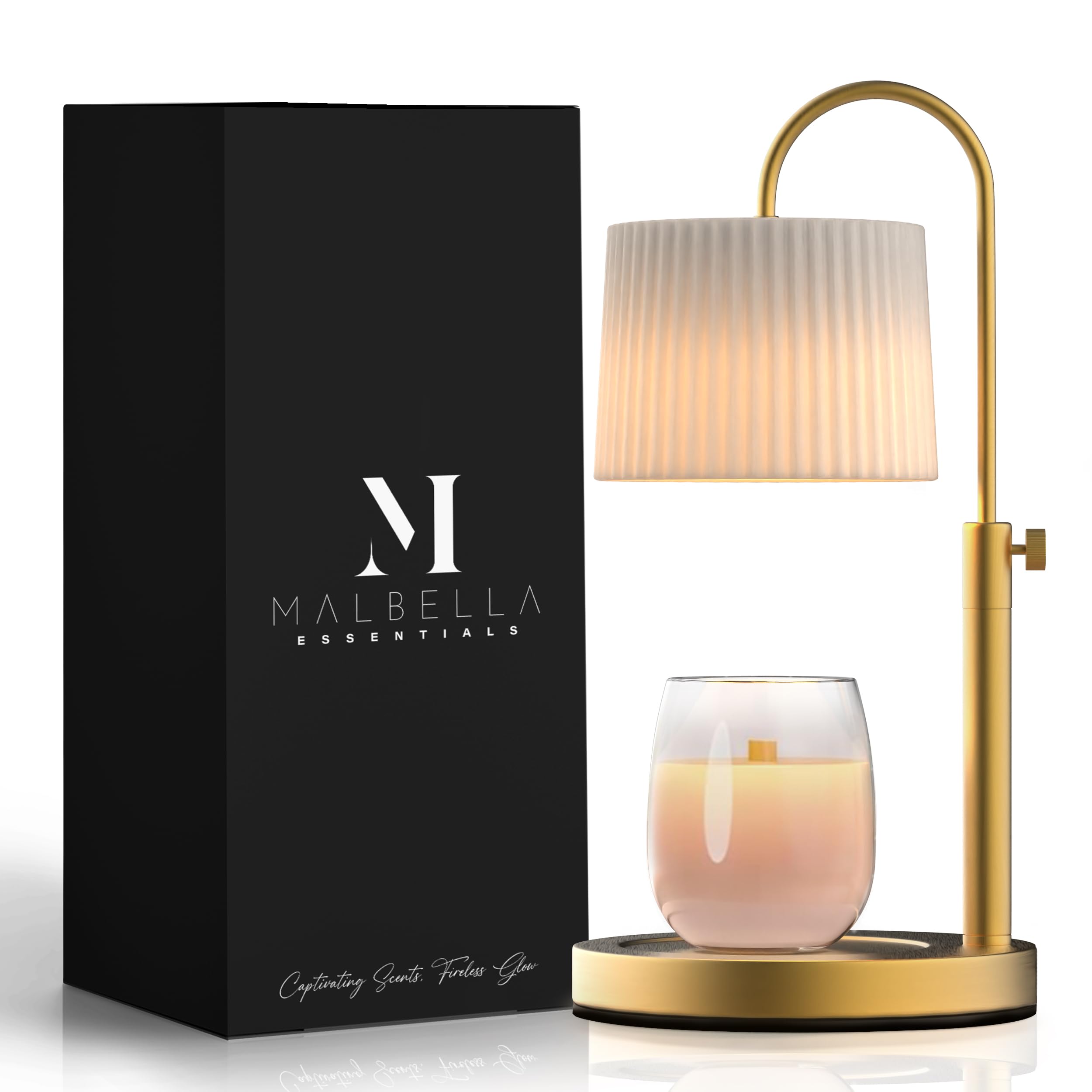 Adjustable Height Glass Candle Warmer Lamp with Timer