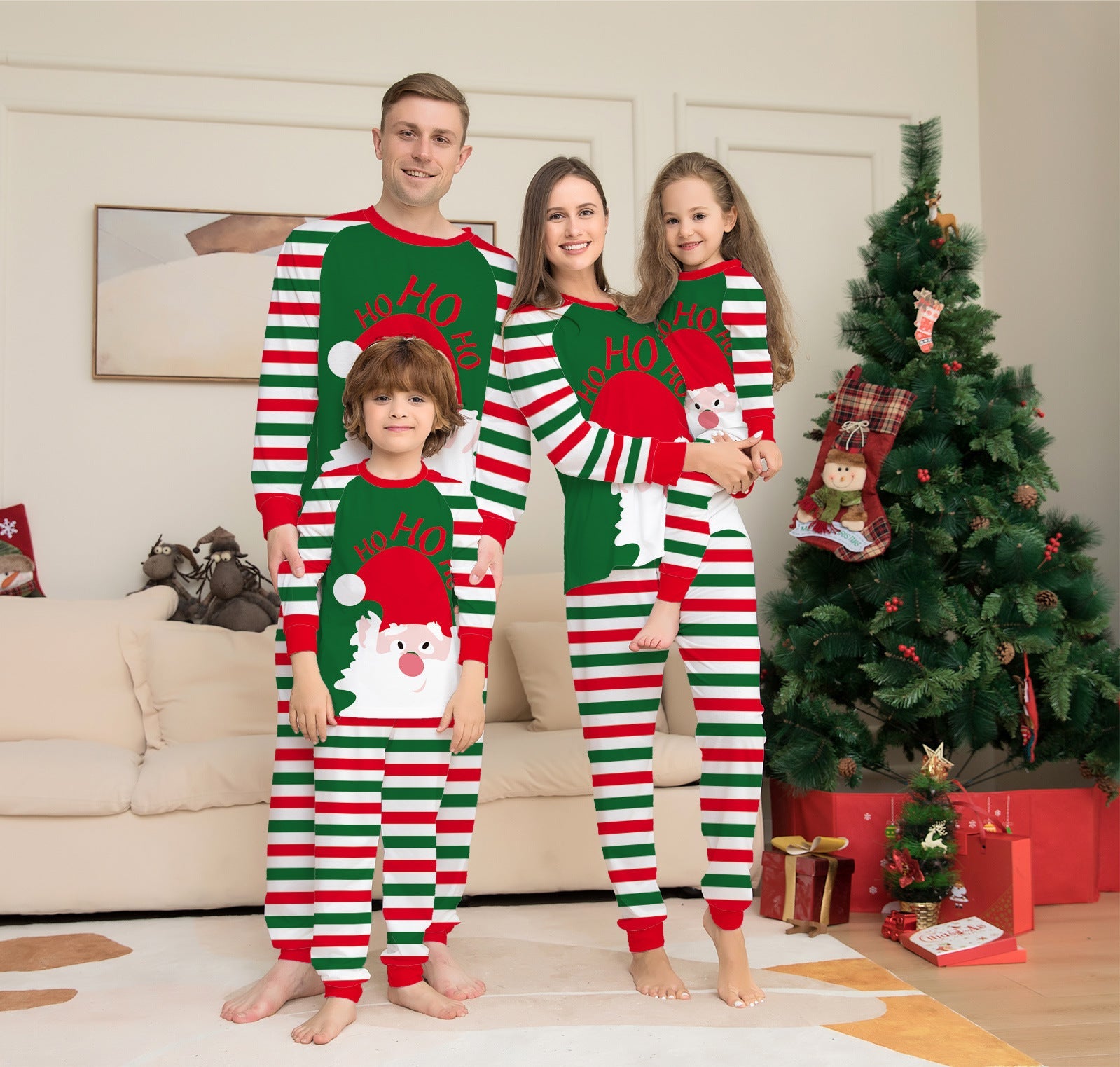 Family Christmas Pajamas — Red Stripe Matching Set