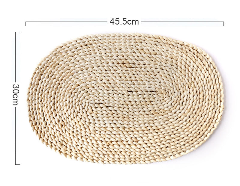 Handwoven Straw Table Trivet — Farmhouse Style