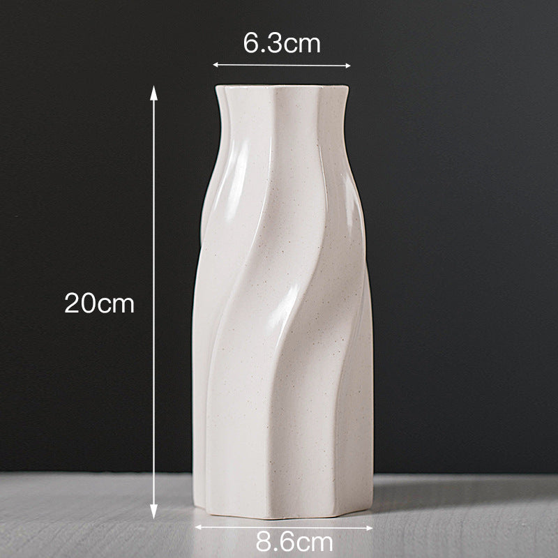 Modern Minimalist White Ceramic Flower Vase
