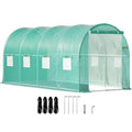Walk-In Tunnel Greenhouse — 14.8 x 6.6 x 6.6 Ft with 8 Roll-Up Windows