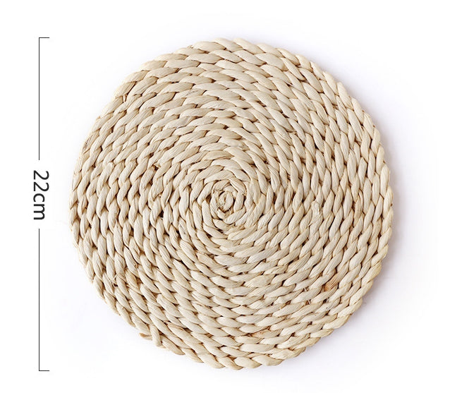 Handwoven Straw Table Trivet — Farmhouse Style
