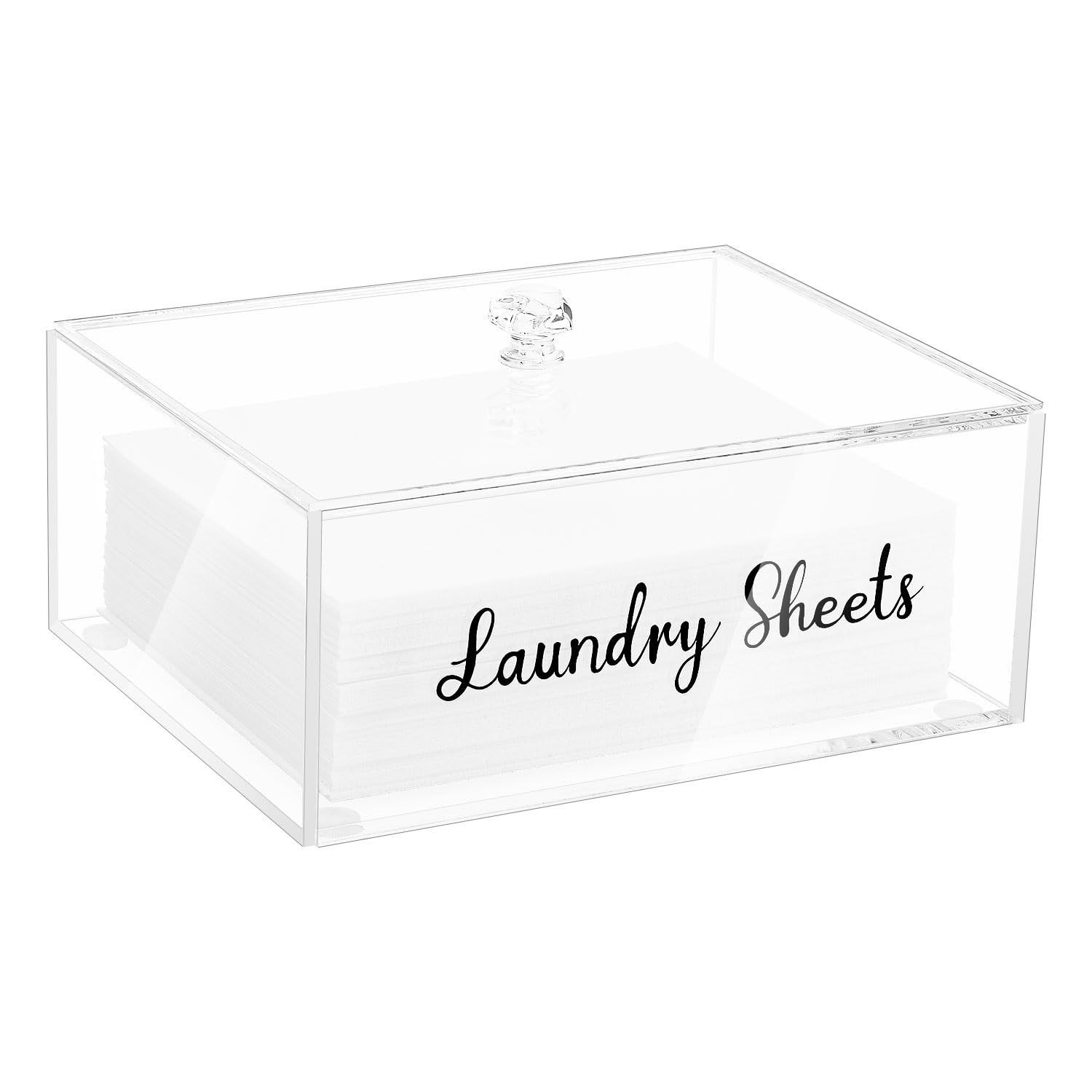 Acrylic Laundry Detergent Sheets Holder with Lid