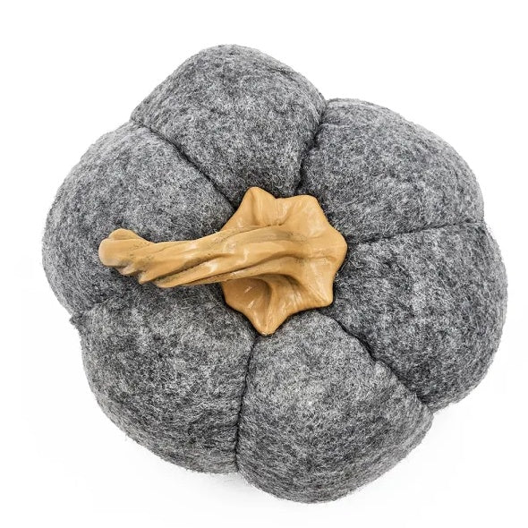 Gray Fabric Pumpkin Ornaments — Set of 3