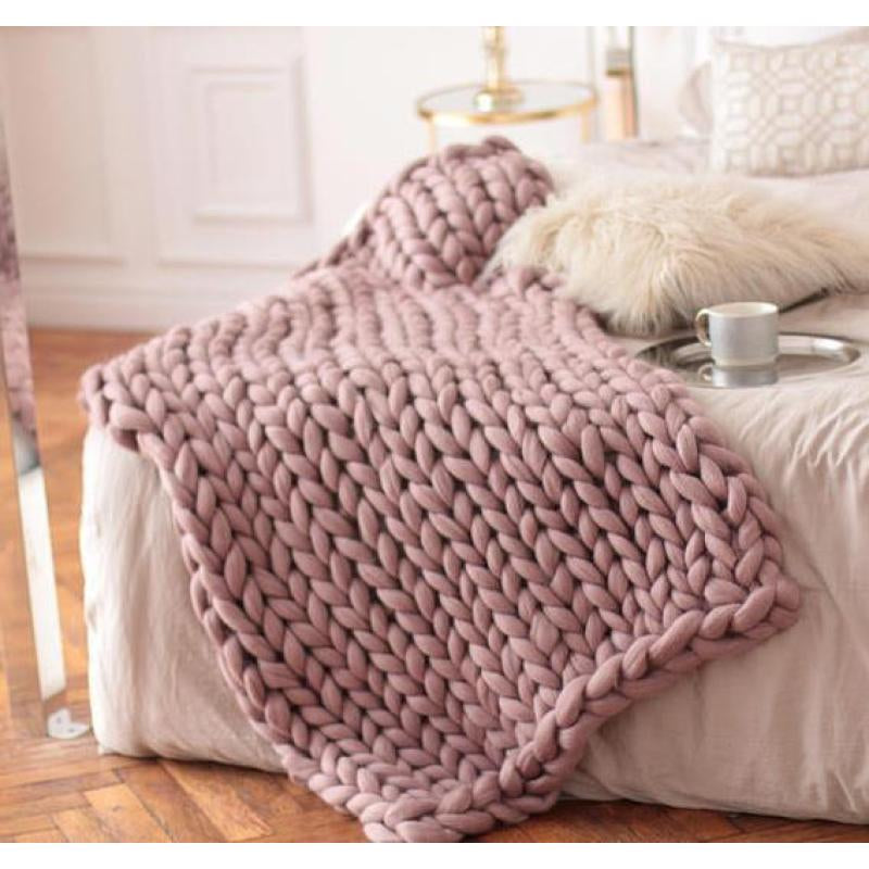 Chunky Merino Wool Throw Blanket — Decorative