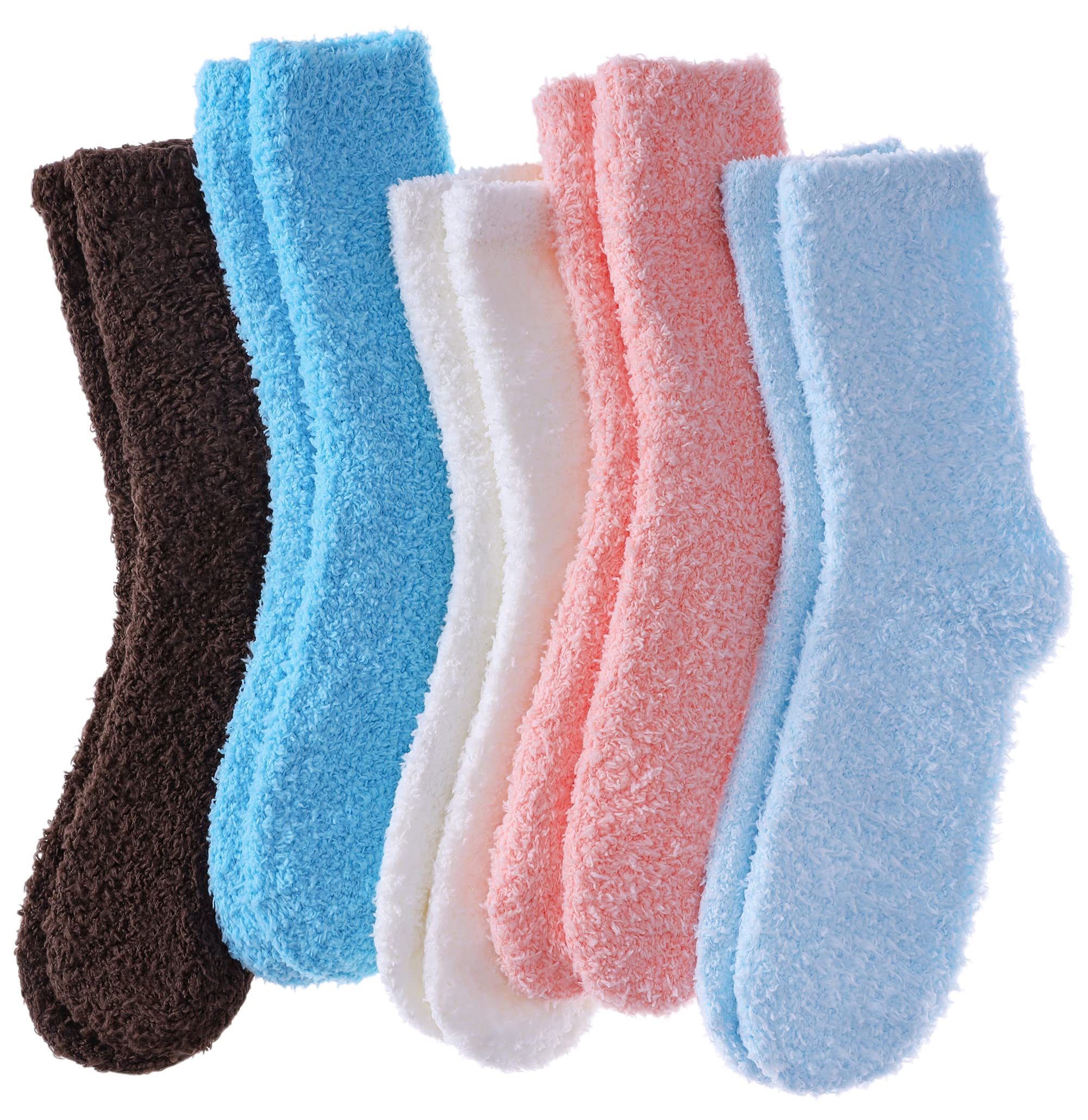 Cozy Fuzzy Socks for Women — 5 Pairs, Solid Colors