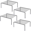 Cabinet Storage Shelf Rack — Set of 4, Black (13.1 x 10.2 Inch)
