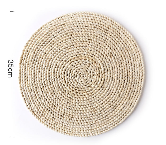 Handwoven Straw Table Trivet — Farmhouse Style