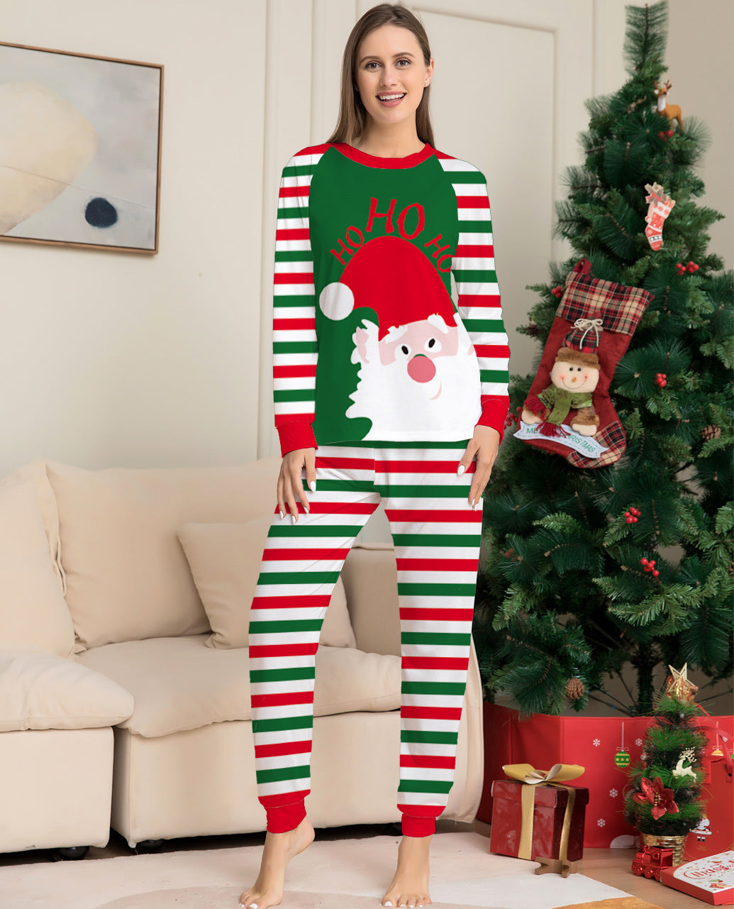 Family Christmas Pajamas — Red Stripe Matching Set