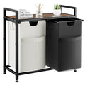 Double Laundry Hamper with Shelf & Removable Bags
