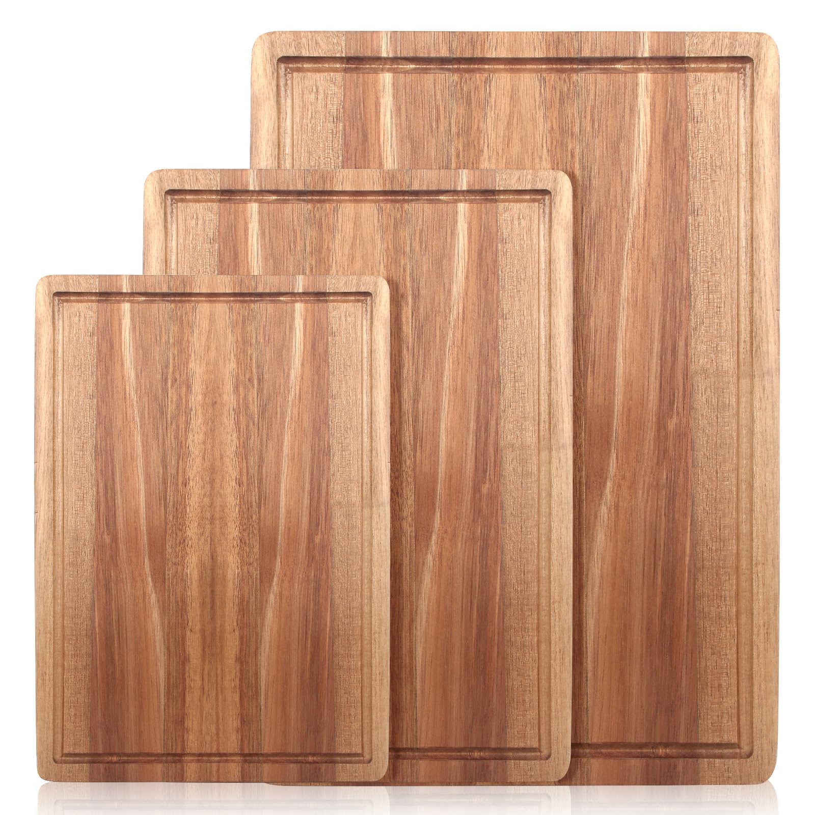 Acacia Wood Cutting Board Set — Set of 3, Rectangle