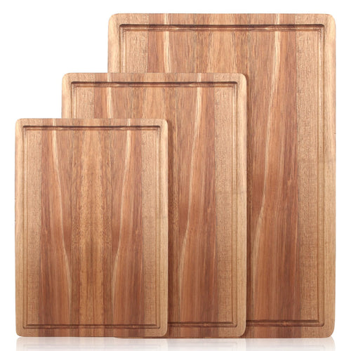 Acacia Wood Cutting Board Set — Set of 3, Rectangle